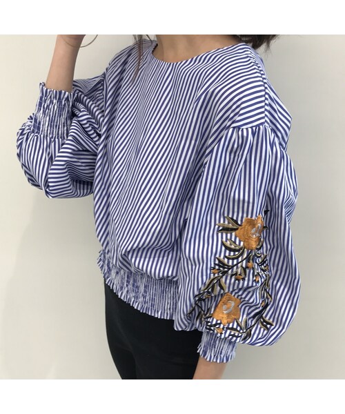 copine（コピン）の「ボリュームバルーン袖刺繍ブラウス（3color）【クリックポスト対象商品】（シャツ/ブラウス・レディース・その他）」の8枚目の写真