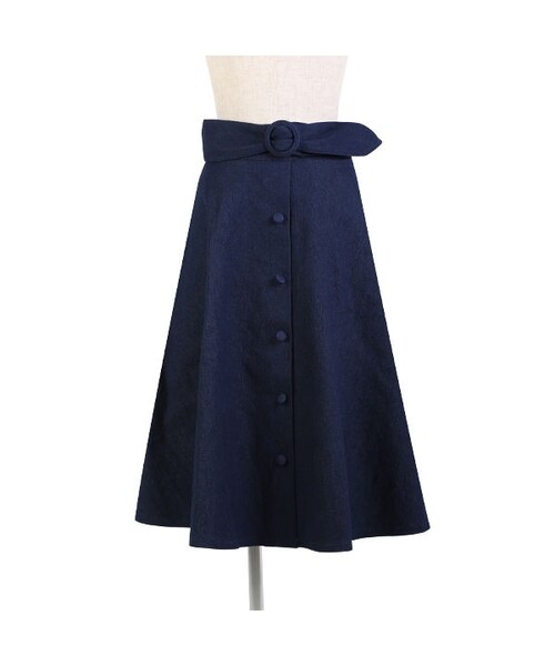 an another angelus（アンアナザーアンジェラス）の「サッシュベルト付きデニムフレアースカート/an another angelus（デニムスカート・レディース・その他）」の3枚目の写真