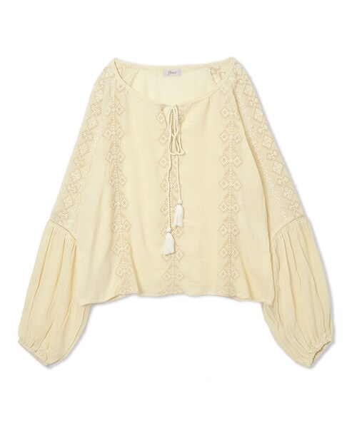 flower(フラワー)の「gracious blouse~グレシオスブラウス(シャツ/ブラウス・レディース・beige/red・FREE)」の1枚目の写真