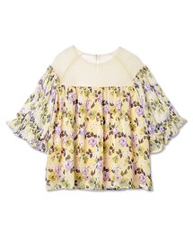 flower | drawing flower top～ﾄﾞﾛｰｲﾝｸﾞﾌﾗﾜｰﾄｯﾌﾟ(Tシャツ/カットソー)