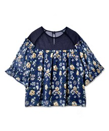 flower | drawing flower top～ﾄﾞﾛｰｲﾝｸﾞﾌﾗﾜｰﾄｯﾌﾟ(Tシャツ/カットソー)