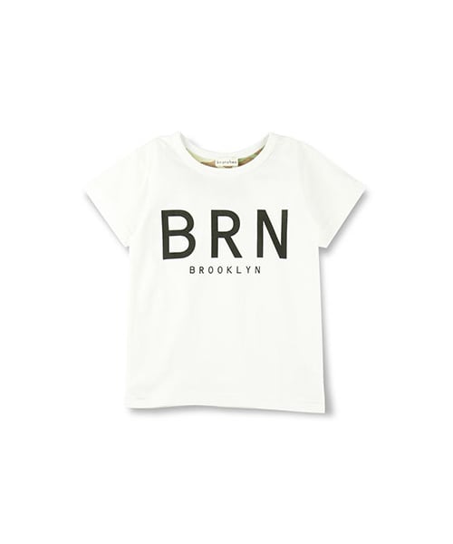 BRANSHES(ブランシェス)の「BRNロゴ半袖Tシャツ(Tシャツ/カットソー・キッズ・カーキ /チャコールグレー/オフホワイト/ブルー/レッド・80~150)」の1枚目の写真