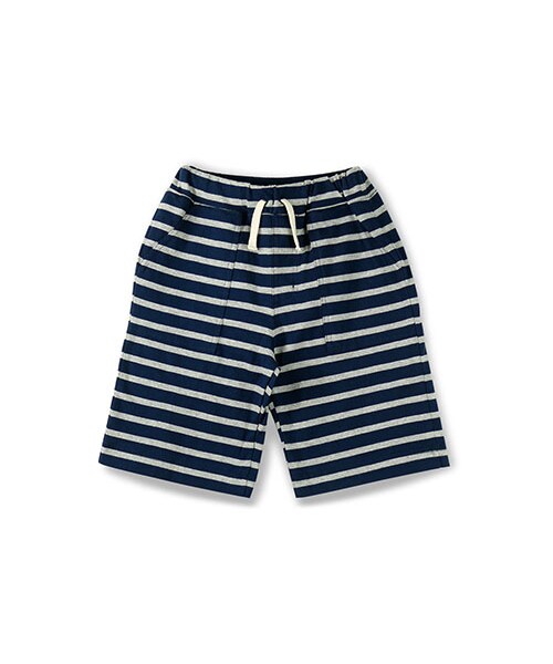 BRANSHES（ブランシェス）の「ボーダー柄デイリーハーフパンツ（その他パンツ・キッズ・ネイビーブルー/グレー・80～130）」の2枚目の写真