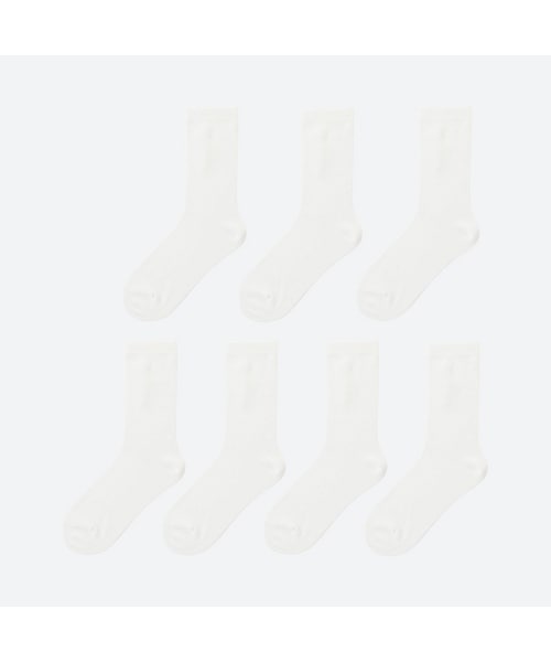 UNIQLO（ユニクロ）の「レギュラーソックス（7足組）（レギンス/スパッツ・レディース・90 90/BLACK 09/WHITE 00・フリー）」の2枚目の写真