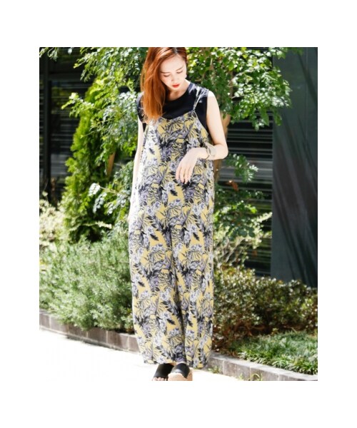 KBF（ケイビーエフ）の「【予約】リゾート柄サロペット（その他・レディース・PINK BEIGE/OFF/YELLOW・one）」の6枚目の写真