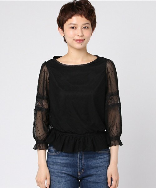 archives（アルシーヴ）の「ドットチュールプルオーバー（シャツ/ブラウス・レディース・オフホワイト/ブラック・MEDIUM）」の3枚目の写真