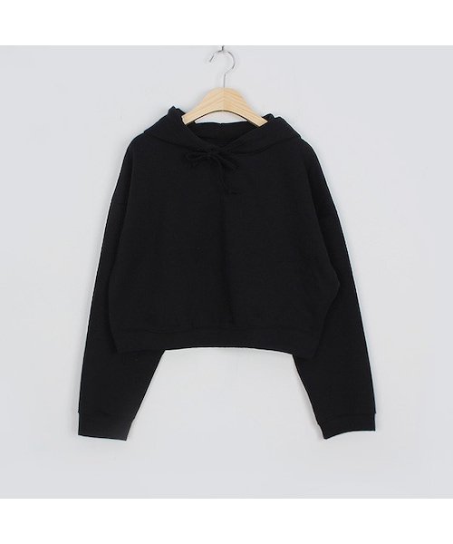 OLDMICKEY (オールドミッキー)の「シンプルドローストリングクロップド丈パーカー(P000BKNV)(パーカー・レディース・F)」の1枚目の写真