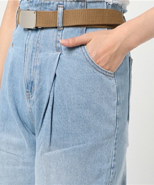 archives（アルシーヴ）の「ベルト付きフリンジデニムワイドパンツ（デニムパンツ・レディース・ブルー/ロイヤルブルー・MEDIUM）」の8枚目の写真