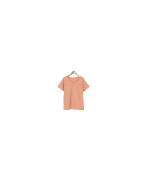 Green Parks(グリーンパークス)の「・VネックTシャツ(トップス・オフホワイト/杢グレー/ブラック/ピンク/ベージュ/イエロー/カーキ/ネイビー・M/L)」の7枚目の写真