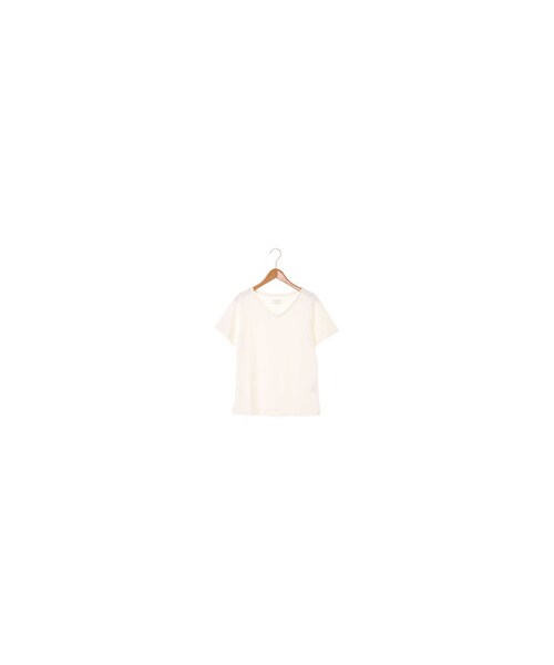 Green Parks(グリーンパークス)の「・VネックTシャツ(トップス・オフホワイト/杢グレー/ブラック/ピンク/ベージュ/イエロー/カーキ/ネイビー・M/L)」の1枚目の写真