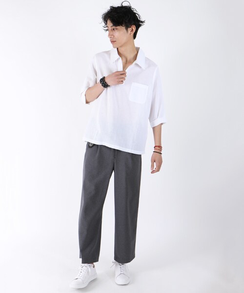 FREAK'S STORE（フリークスストア）の「タックワイドパンツ（パンツ・チャコールグレー/ブラック/ネイビー・M/L）」の4枚目の写真