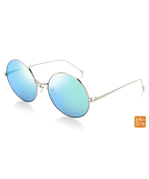 JINS（ジンズ）の「【Sunglasses Casual -big shape round-】サングラス カジュアル ビッグシェイプ ラウンド（サングラス・レディース・ピンク（ローズレッドミラー）/ブルー（ブルーミラー）/シルバー（ミラー）/ゴールド（ミラー）・Large のみ 58□20-150○57）」の2枚目の写真