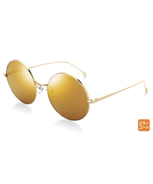 JINS（ジンズ）の「【Sunglasses Casual -big shape round-】サングラス カジュアル ビッグシェイプ ラウンド（サングラス・レディース・ピンク（ローズレッドミラー）/ブルー（ブルーミラー）/シルバー（ミラー）/ゴールド（ミラー）・Large のみ 58□20-150○57）」の4枚目の写真