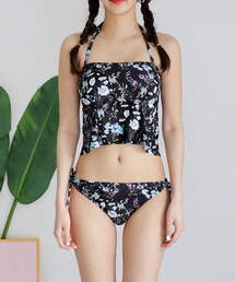 DHOLIC | 2WAYフラワーパターンアンダーフレアビキニ(水着)