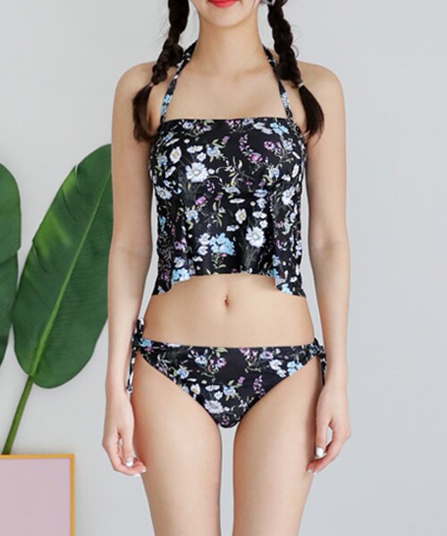 DHOLIC（ディーホリック）の「2WAYフラワーパターンアンダーフレアビキニ（水着・レディース・FREE）」の2枚目の写真