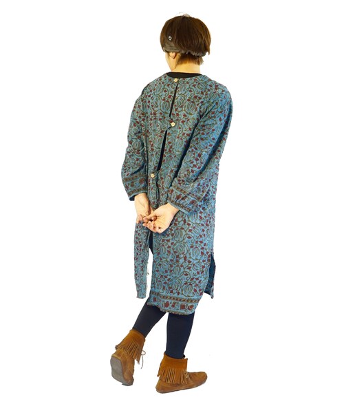Handmade（ハンドメイド）の「エスニック割烹着 【藍染、茜染
