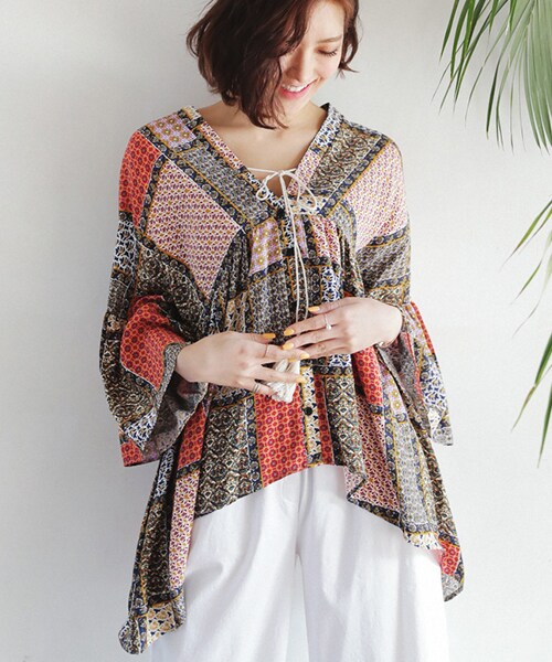 DHOLIC（ディーホリック）の「タッセルストラップアンバランスエスニックブラウス（シャツ/ブラウス・レディース・FREE）」の2枚目の写真