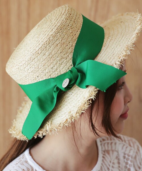 DHOLIC（ディーホリック）の「ビッグリボンポイントストローハット（ハット・レディース・ONE）」の3枚目の写真