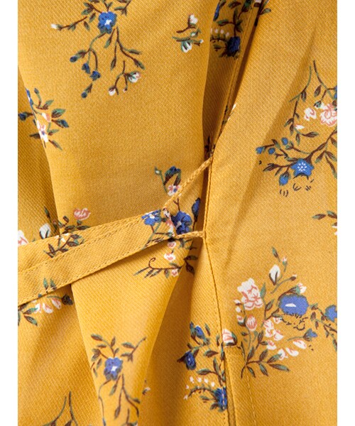 w closet(ダブルクローゼット)の「小花柄シフォンガウン(トップス・レディース・イエロー/Lブラウン・FREE)」の9枚目の写真