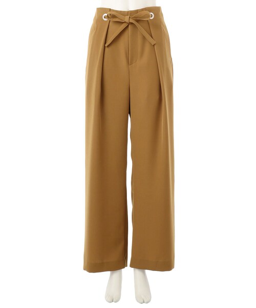 G.V.G.V.（ジーヴィージーヴィー）の「WAIST EYELET WIDE PANTS（パンツ・レディース・BLACK/BEIGE・34/36）」の2枚目の写真