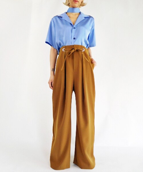 G.V.G.V.（ジーヴィージーヴィー）の「WAIST EYELET WIDE PANTS（パンツ・レディース・BLACK/BEIGE・34/36）」の12枚目の写真
