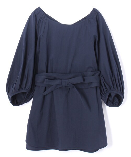 PAGEBOY（ページボーイ）の「サッシュベルト付ボリューム袖ワンピース（ワンピース/ドレス・レディース・オフホワイト/ブラウン/ネイビー）」の3枚目の写真