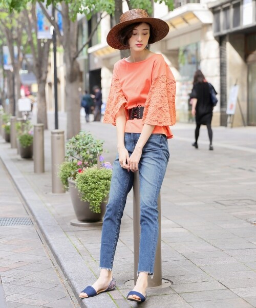 LOWRYS FARM(ローリーズファーム)の「★WEB先行予約アイテム★オープントゥセパレートパンプス(シューズ・ブラック/刺繍)」の6枚目の写真