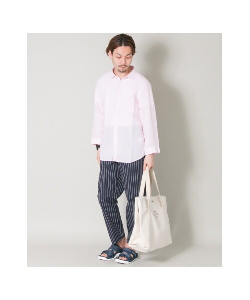 アーバンリサーチ URBAN RESEARCH アンクルベルトパンツ イージーパンツ M URBAN RESEARCH（アーバンリサーチ）の「ストライプアンクルベルトレス