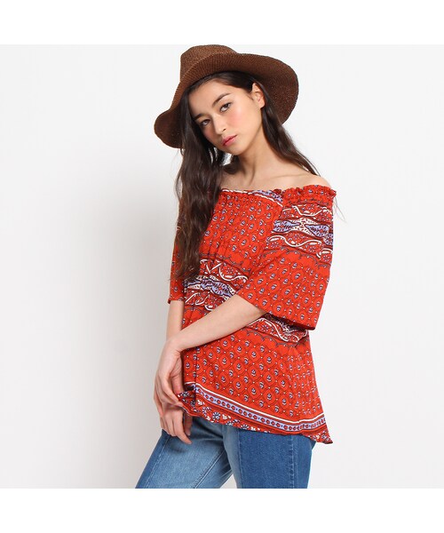 OZOC（オゾック）の「エスニック柄オフショルダートップス（）」 - WEAR