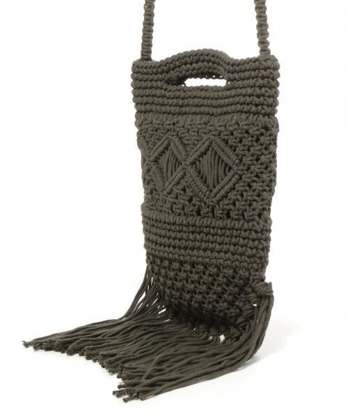 BLISS POINT（ブリスポイント）の「2WAYマクラメショルダー（バッグ・ホワイト/カーキ）」の5枚目の写真