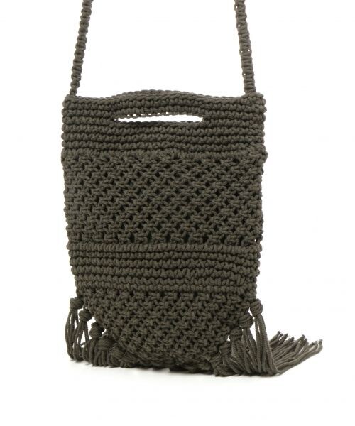 BLISS POINT（ブリスポイント）の「2WAYマクラメショルダー（バッグ・ホワイト/カーキ）」の6枚目の写真