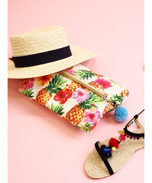 31 Sons de mode（トランテアン　ソン　ドゥ　モード）の「サマークラッチバッグ 〔2017 Summer Tabloid掲載〕（バッグ・レディース・ブルー/イエロー・フリー）」の3枚目の写真