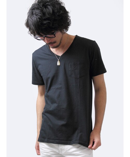 JACKROSE(ジャックローズ)の「PREVENTION VネックTEE(トップス・メンズ・ブラック/グレー/ホワイト/ピンク/ブルー・M/L/XL)」の1枚目の写真
