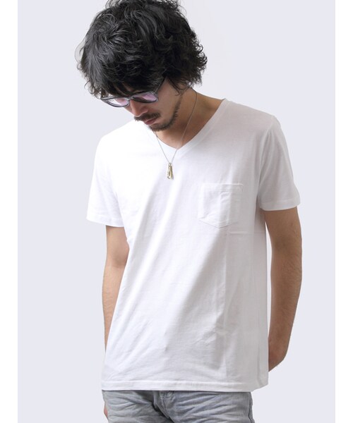 JACKROSE(ジャックローズ)の「PREVENTION VネックTEE(トップス・メンズ・ブラック/グレー/ホワイト/ピンク/ブルー・M/L/XL)」の2枚目の写真