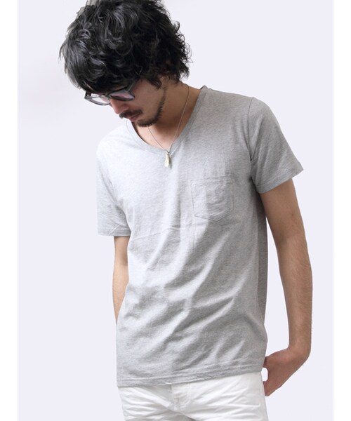 JACKROSE(ジャックローズ)の「PREVENTION VネックTEE(トップス・メンズ・ブラック/グレー/ホワイト/ピンク/ブルー・M/L/XL)」の19枚目の写真