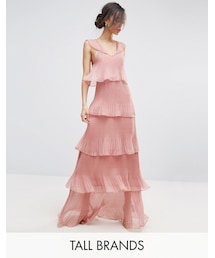 no brand | True Decadence Tall Cami Strap Maxi Dress With Ruffle Layered Pleated Skirt(ワンピース)