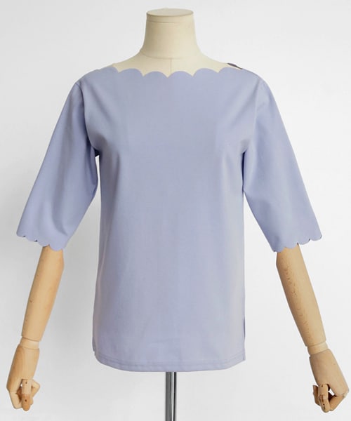 DHOLIC(ディーホリック)の「スカラップボートネックショートスリーブTシャツ(Tシャツ/カットソー・レディース・FREE)」の3枚目の写真