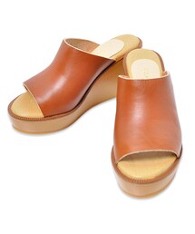 flower | leather wedge sandal2～レザーウェッジサンダル2(サンダル)