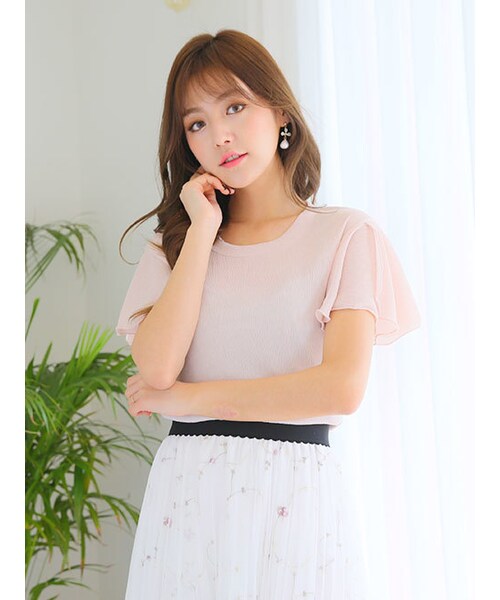 KORMARCH(コマチ)の「ラッフルショートスリーブTシャツ(Tシャツ/カットソー・レディース・FREEサイズ)」の1枚目の写真