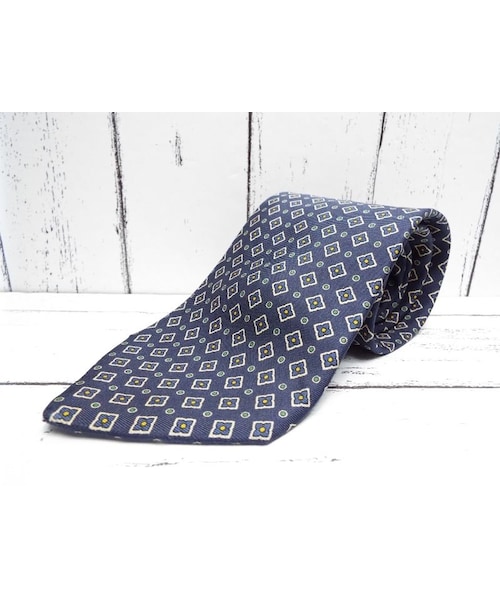 Brooks Brothers ネクタイ ネイビー 幾何学模様 総柄 Handmade（ハンドメイド）の「アメリカントラディショナル