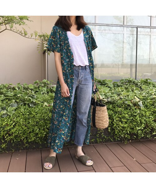 copine（コピン）の「★再入荷★ヴィンテージ花柄Vネックロングワンピース/ロングガウン（4color）【クリックポスト対象商品】（ワンピース・レディース・その他）」の9枚目の写真