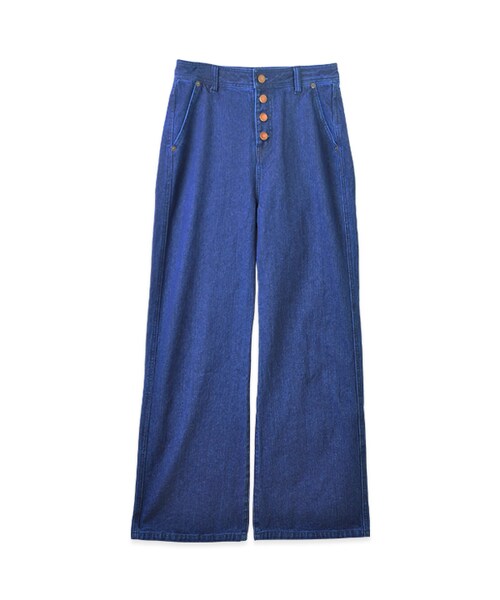 flower(フラワー)の「fairlady denim pants~フェアレディデニムパンツ(デニムパンツ・レディース・blue/navy・FREE)」の2枚目の写真