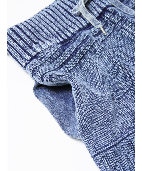 JACKROSE（ジャックローズ）の「ストーン加工ネイティブ編みニットショーツ（パンツ・メンズ・アイボリー/インディゴ・M/L）」の14枚目の写真