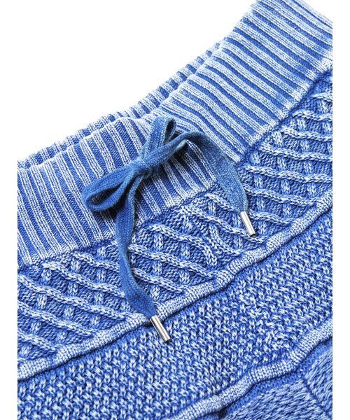 JACKROSE（ジャックローズ）の「ストーン加工パネル編みニットショーツ（パンツ・メンズ・アイボリー/インディゴ・M/L）」の12枚目の写真