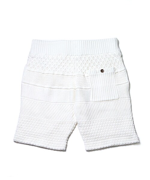 JACKROSE（ジャックローズ）の「ストーン加工パネル編みニットショーツ（パンツ・メンズ・アイボリー/インディゴ・M/L）」の9枚目の写真