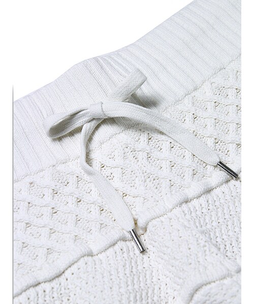 JACKROSE（ジャックローズ）の「ストーン加工パネル編みニットショーツ（パンツ・メンズ・アイボリー/インディゴ・M/L）」の3枚目の写真