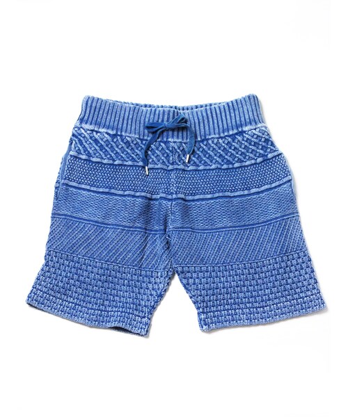 JACKROSE（ジャックローズ）の「ストーン加工パネル編みニットショーツ（パンツ・メンズ・アイボリー/インディゴ・M/L）」の17枚目の写真