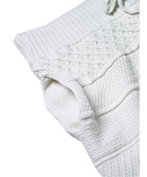 JACKROSE（ジャックローズ）の「ストーン加工パネル編みニットショーツ（パンツ・メンズ・アイボリー/インディゴ・M/L）」の5枚目の写真