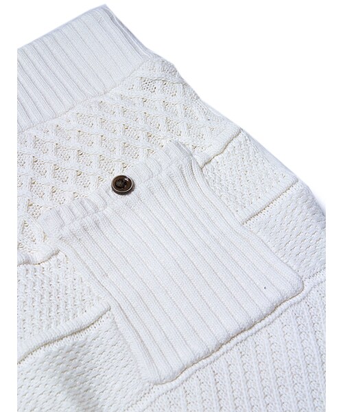 JACKROSE（ジャックローズ）の「ストーン加工パネル編みニットショーツ（パンツ・メンズ・アイボリー/インディゴ・M/L）」の7枚目の写真