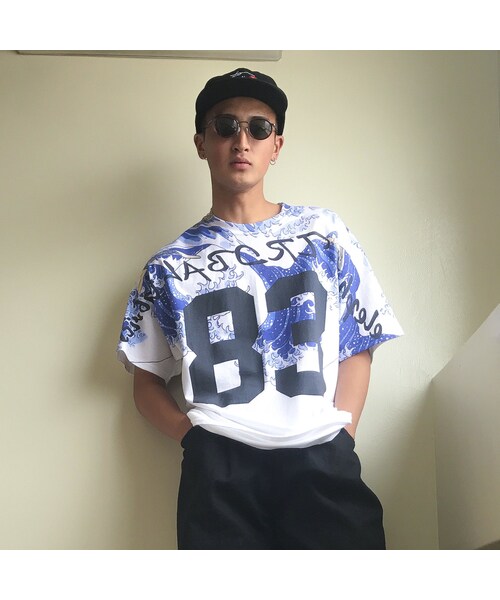 elephant TRIBAL fabrics（エレファントトライバルファブリックス）の「elephant TRIBAL fabrics /   ナンバリングビッグT / 海（Tシャツ/カットソー・メンズ・その他）」の3枚目の写真